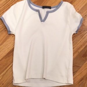 white and blue lined ashlyn brandy melville top!